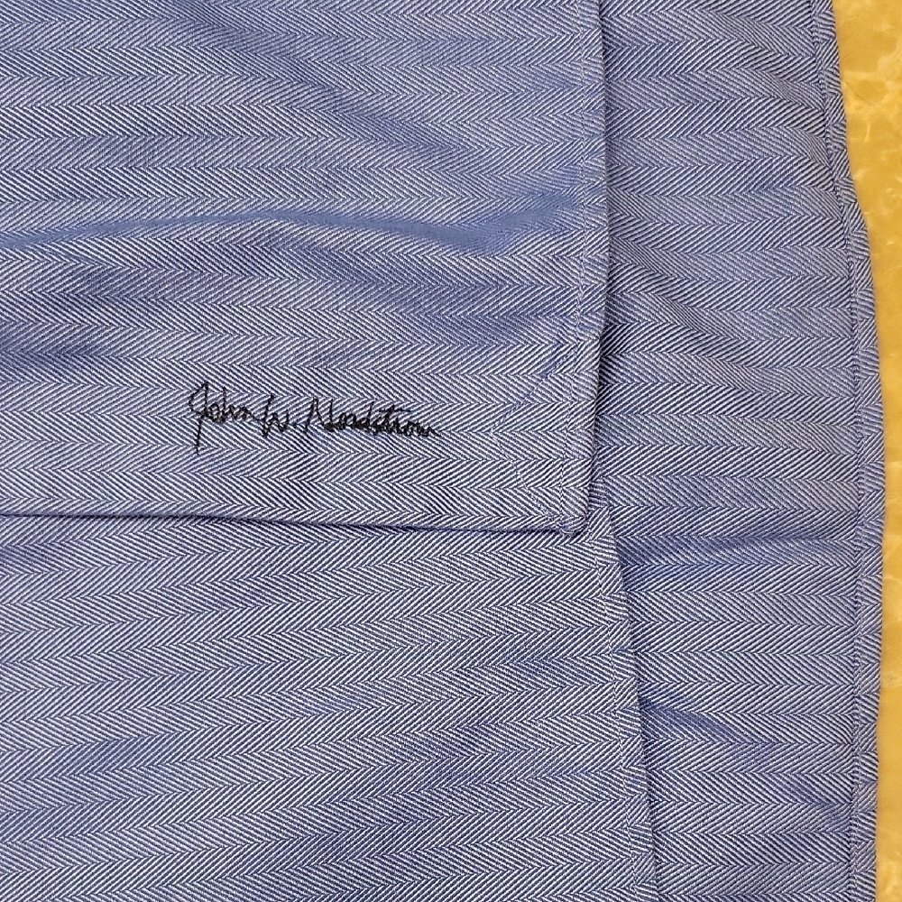 John W. Nordstrom Classic Indigo Button-Down 100% Egyptian Cotton Shirt, 17/35 - Picture 6 of 13